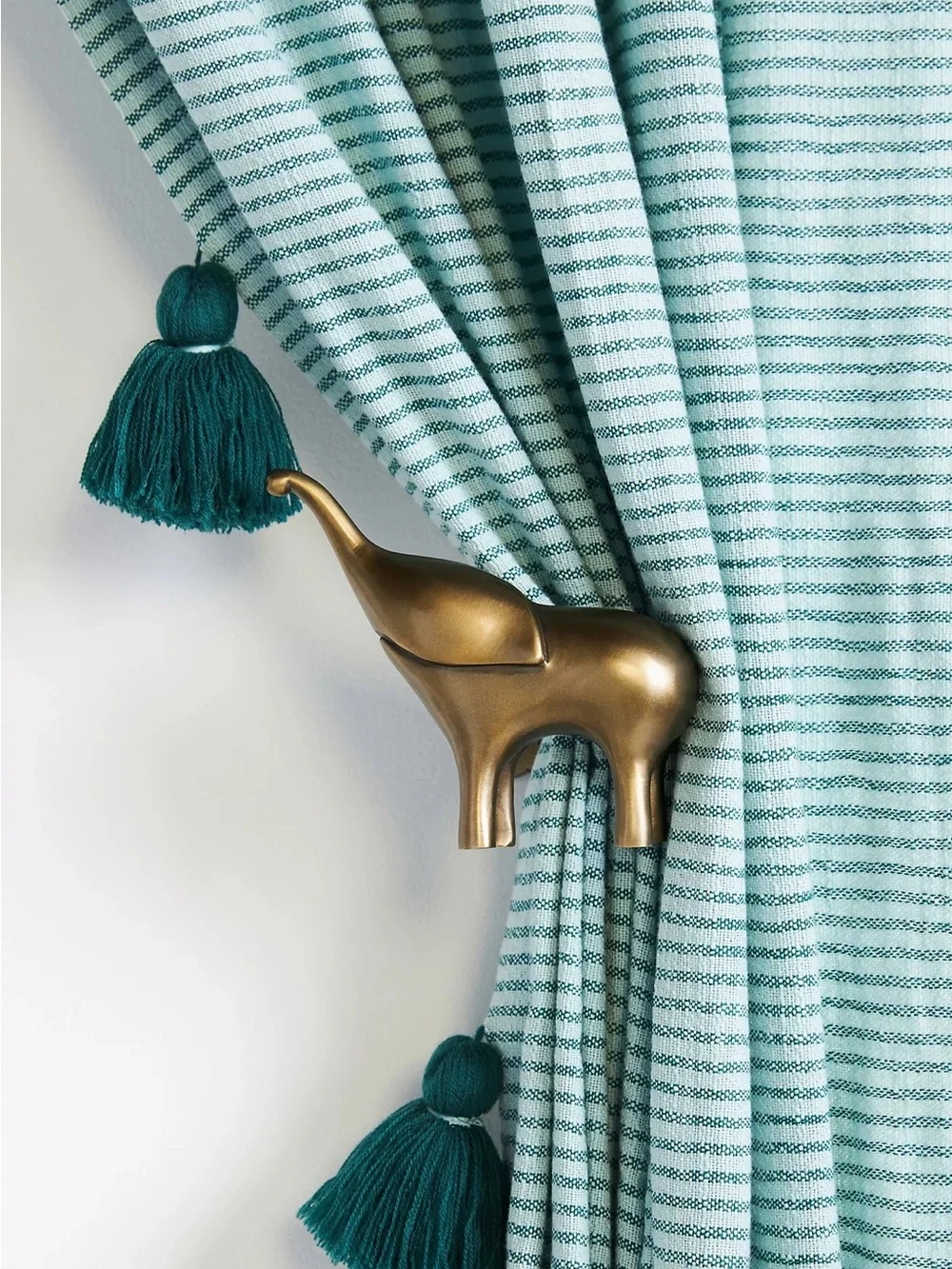 Anthropologie Brass Elephant Curtain Tie Backs - Set of 2